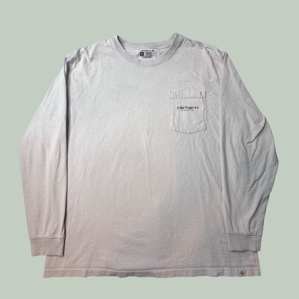 Carhartt T-Shirt Mens XL Loose Fit TK6125-M Tan Long Sleeve Pocket Graphic